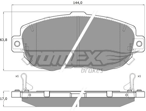 TOMEX BRAKES Комплект тормозных колодок, дисковый тормоз TX 19-34